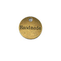 Round Handmade Tag Metal Charm in 3 Finishes for Jewelry Crafts view 5