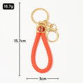 Braided Cord Cai Wealth Keychain Gold Metal Badge Loop view 2