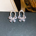 Butterfly and Floral Drop Stud Earrings in Two Styles view 7