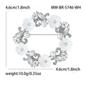 Floral Wreath Brooch White Flowers Pearls Rhinestones view 9