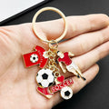 Soccer Ball Shoe Jersey and Trophy Charm Keychain with Metal Hardware view 3