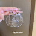 Openwork Fan Hoop Drop Earrings For Women Jewelry Style view 1