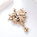 Flower Crystal Metal Brooch Pin 8 x 5 cm for Jackets and Lapels view 3