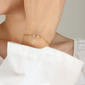 Flat Marquise Lip Link Bracelet Extension Gold Steel view 4