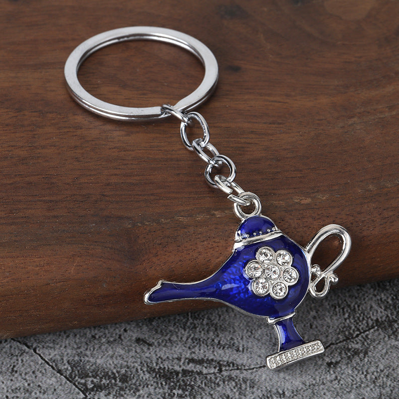 Colorful Magic Lamp Metal Keychain for Bag Charm and Travel Souvenir
