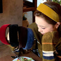 Plush Velvet Wide Padded Headband Yellow Coffee Blue 3 Colors view 2