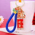 Red Firecracker Keychains with Braided Wrist Straps in Eight Colors view 6
