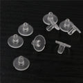 Clear Soft Plastic Disc Earring Backs for Stud Posts, 10 x 6mm view 4