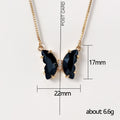 Faceted Butterfly Pendant Necklace in Polished Metal view 5