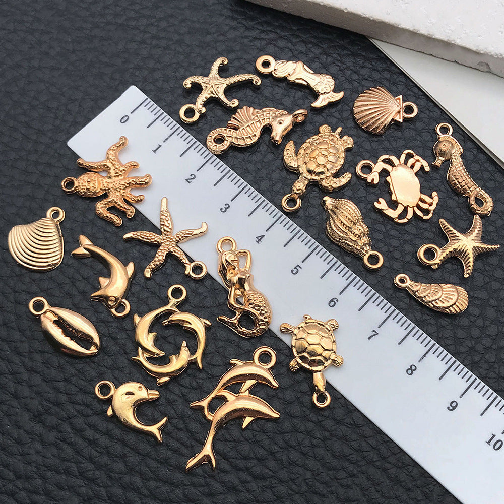 KC Gold Zinc Alloy Starfish Seahorse Ocean Charm Pendant for DIY Bracelet Necklace Making