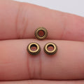 Ridged Ring Metal Spacer Beads in Three Vintage Finishes view 6