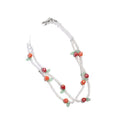 Layered Seed Bead Necklace With Fruit Charm Beads And Lobster Clasp view 5