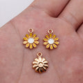Gold Tone Daisy Enamel Charms in Three Petal Colors view 7