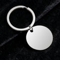 Blank Round Disc Metal Keychain Silver Engraving Tag view 3