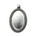 Rope Border Oval Pendant Settings for Jewelry Making view 1