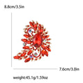 Oversized Jeweled Plume Brooch in Six Crystal Colorways view 10