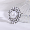 Concentric Pearl Brooch in Gold or Silver Tone for Jackets and Scarves view 4
