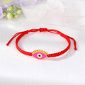 Red Woven Cord Lash Evil Eye Adjustable Bracelets in Six Colors view 6
