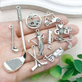 Vintage Antique Silver Sports Equipment Metal Charms with 81 Listed Options view 2