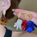 Layered Petal Drop Earrings In Three Colors Jewelry view 2
