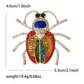 Multicolor Crystal Beetle Brooch With Striped Wing Case view 6