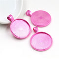 Colorful Round Bezel Pendant Trays with Textured Backs view 8