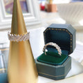 Silver Baguette Zigzag Clear Band Ring Metal Alloy view 2