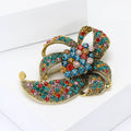 Looped Bow Rhinestone Brooch in Two Color Finishes view 3