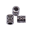 Antique Silver Metal Diamond Cutout Tube Bead For Jewelry Making view 4