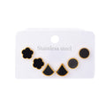 Black And White Geometric Six Piece Stud Earring Sets view 5