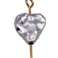 Antique Silver Hammered Heart Small Hole Metal Bead view 4