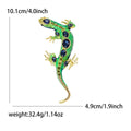 Jeweled Lizard Brooch in Green Blue and Gray Colorways view 6