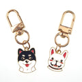 Gold Tone Cartoon Dog Head Clip Keychains in Seven Breeds view 5