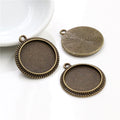 Round Cabochon Pendant Trays with Scalloped Borders view 2