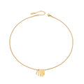 Layered Fan Fringe Pendant Necklace in Polished Gold Tone view 5