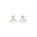 Blue Crystal Star and Pearl Stud Earrings in Two Designs view 5