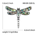 Silver-Tone Dragonfly Brooch With Iridescent Inlays view 5