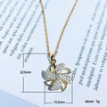 Spiral Pinwheel Crystal Pendant Necklace in Polished Metal view 5