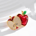 Red Gold Tone Flower Enamel Metal Brooch Pin for Jackets and Lapels view 5