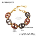 Resin Link Bracelet in Black Mixed Brown and Amber Colorways view 7