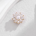 Flower Sculpted Metal Brooch Pin for Jackets and Lapels view 5