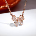 Pave Butterfly Stud Earrings And Pendant Necklaces In Three Tones view 8