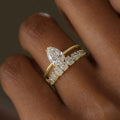 Pear Solitaire And Marquise Two-Ring Set In Two Metal Tones view 1