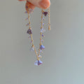 Gold Purple Crystal Cluster Charm Necklace Single Style view 2