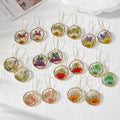 Resin Dried Flower Gold Frame Drop Earrings 9 Styles view 1