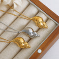Gold Polished Conch Shell Pendant Necklace Satellite Bead Chain view 2