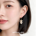 Gold Tone Freshwater Pearl Grape Cluster Hook Earrings For Women view 2