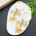 Gold, Silver and Crystal Butterfly Metal Keychains, 3 Styles view 3