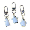 White Resin Penguin Keychains Silver Lobster Clasp 3 Poses view 5