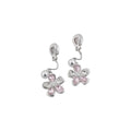 Crystal Flower Drop Clip Earrings in Two Colors for Everyday Styling view 5